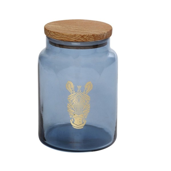 DIS. JUNGLE ZEBRA ΜΠΛΕ ΔΟΧΕΙΟ ΜΕ ΚΑΠΑΚΙ 890ML 10X14,5EK | Συσκευασία 4 τμχ