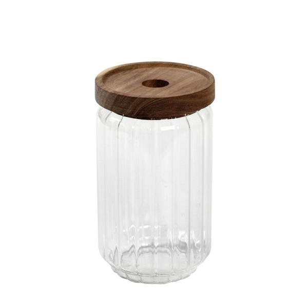 ΓΥΑΛΙΝΟ ΔΟΧΕΙΟ ΜΕ ΞΥΛ. ΚΑΠΑΚΙ ΑΚΑΚΙΑΣ 750ML 9X15EK | Συσκευασία 6 τμχ