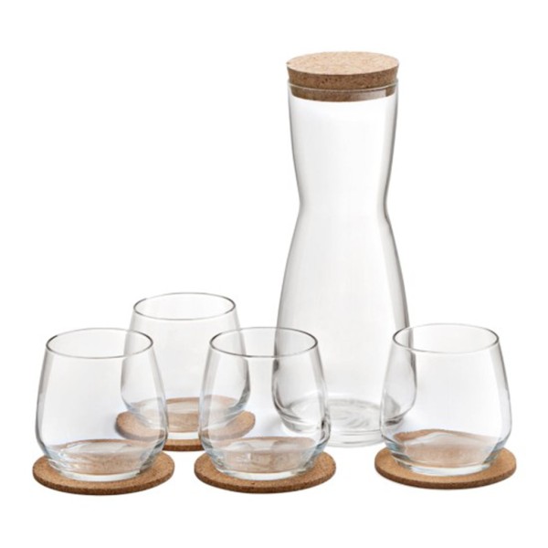 R.L. DEBONAIR ΣΕΤ ΚΑΡΑΦΑ 1LT ΜΕ ΦΕΛΟ & 4ΤΜΧ ΝΕΡΟΥ 370ML ΜΕ ΣΟΥΒΕΡ ΦΕΛΟΥ P/72 | Συσκευασία 2 τμχ
