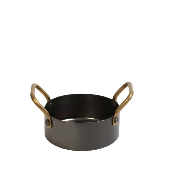 ANTIQUE STONEWASH BLACK ΚΑΤΣΑΡΟΛΑΚΙ ΜΕ 2 ΛΑΒΕΣ 3-PLY SS18/10-SS18/0 300ML D: 10 H: 5CM | Συσκευασία 2 τμχ