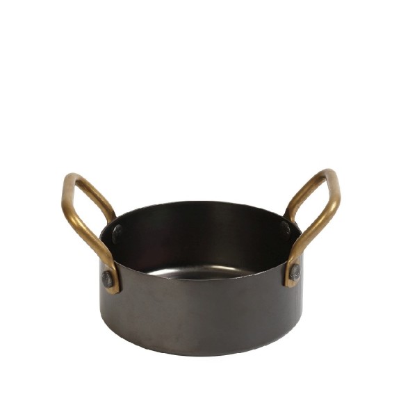 ANTIQUE STONEWASH BLACK ΚΑΤΣΑΡΟΛΑΚΙ ΜΕ 2 ΛΑΒΕΣ 3-PLY SS18/10-SS18/0 500ML D: 12 H: 5CM | Συσκευασία 2 τμχ