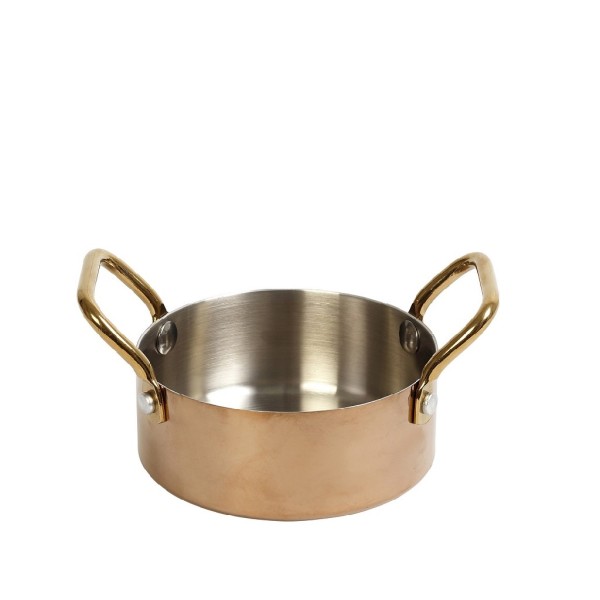 SHINY COPPER ΚΑΤΣΑΡΟΛΑΚΙ ΜΕ 2 ΛΑΒΕΣ 3-PLY SS18/10-SS18/0 500ML D: 12 H: 5CM (smA) | Συσκευασία 2 τμχ