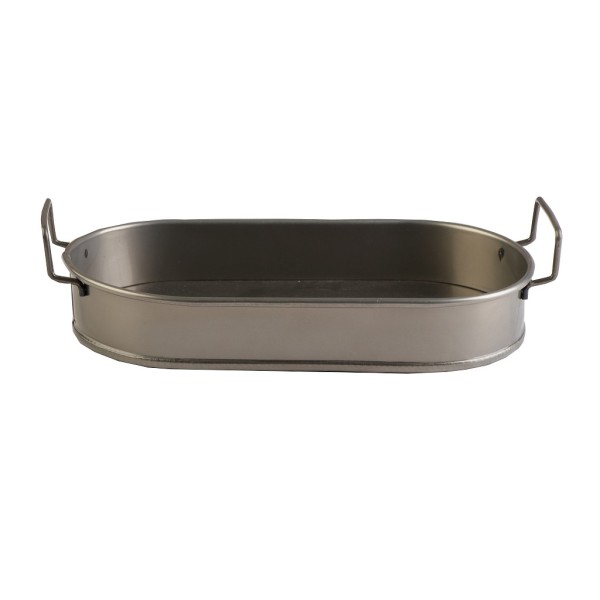 ΔΙΣΚΟΣ ΟΒΑΛ SMALL ΜΕΤΑΛ. ΜΕ ΛΑΒΕΣ ΛΑΔΊ 29(34 INCL. HANDLES)X14,5X5CM | Συσκευασία 4 τμχ