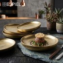 ANTIQUE STONEWASH GOLD ΠΙΑΤΟ ΗΜΙΒΑΘΕΣ ΔΙΠΛΟΤΟΙΧΟ SS 18/10 14Χ14Χ3,5ΕΚ. | Συσκευασία 2 τμχ