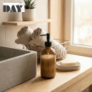 DAY SOAP DISPENSER ΜΠΑΝΙΟΥ ΓΥΑΛΙΝΟ ΚΑΦΕ 500ML | Συσκευασία 12 τμχ