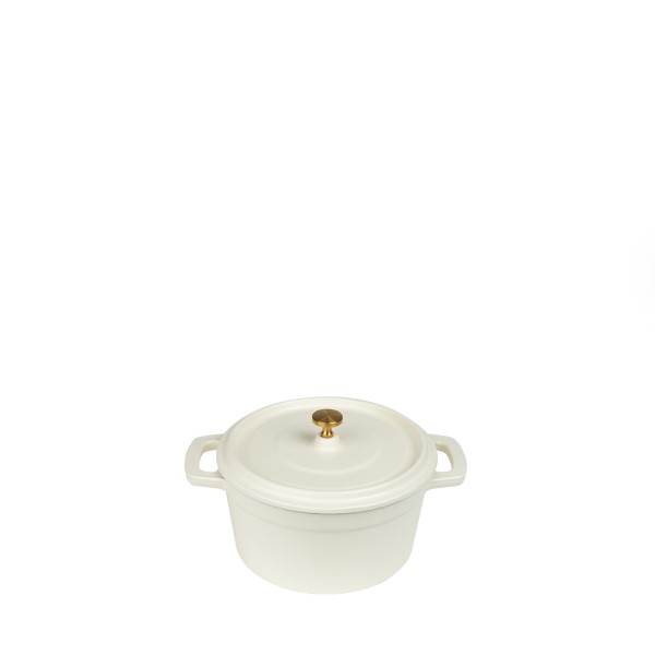 VOLCANO ΚΑΤΣΑΡΟΛΑΚΙ CAST-IRON ΛΕΥΚΟ ΜΕ ENAMEL 750ML 14ΕΚ.