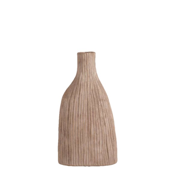 ΒΑΖΟ ΚΕΡΑΜΙΚΟ ΜΠΕΖ-GOLD PATINA ΑΝΑΓΛ. 17X10,2X32ΕΚ. | Συσκευασία 2 τμχ