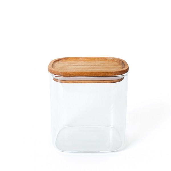 ΔΟΧΕΙΟ BOROSILICATE ΟΡΘΟΓΩΝΙΟ ΜΕ ΚΑΠΑΚΙ ΑΚΑΚΙΑΣ 900ML 12X8X14,3ΕΚ | Συσκευασία 6 τμχ