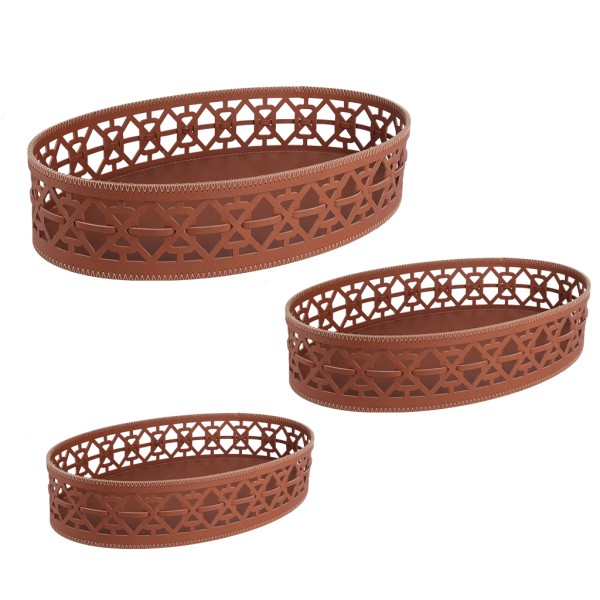 ΚΑΛΑΘΙ ΟΒΑΛ ΣΕΤ/3 ΣΥΝΘ. ΔΕΡΜΑ ΚΑΦΕ 45X27X10-37X25X8-32X22X8CM