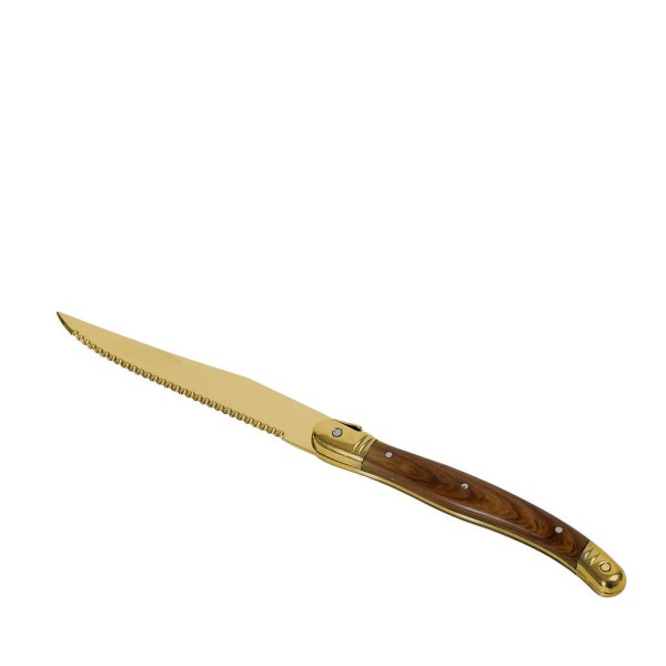 ANTIQUE CUT ΜΑΧΑΙΡΙ STEAK ΧΡΥΣΟ ΛΑΒΗ - NEW BLADE-  ΧΡΩΜΑ ΞΥΛΟΥ SS420 1,5MM 23EK | Συσκευασία 12 τμχ