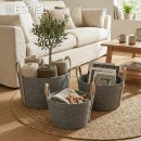 ΚΑΛΑΘΙ SYNTH. RATTAN ΣΤΡΟΓΓ. SET/3 ΓΚΡΙ 35X30/30X25/25X20EK.