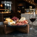 ΣΤΡΟΓΓΥΛΟ ΜΑΥΡΟ ΣΤΑΝΤ ΑΠΌ ΜΑΡΜΑΡΟ ΜΕ ΞΥΛΙΝΟ ΠΟΔΙ ΑΚΑΚΙΑΣ 28Χ28Χ7,5ΕΚ