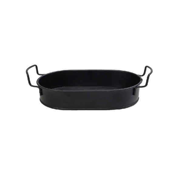 ΔΙΣΚΟΣ ΟΒΑΛ MEDIUM ΜΕΤΑΛ. ΜΕ ΛΑΒΕΣ ΜΑΥΡΟ 31(36 INCL. HANDLES)X18,5X5CM (smA) | Συσκευασία 4 τμχ