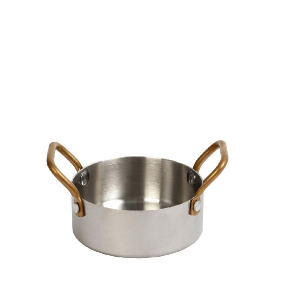 SHINY SS ΚΑΤΣΑΡΟΛΑΚΙ ΜΕ 2 ΛΑΒΕΣ 3-PLY SS18/10-SS18/0 500ML D: 12 H: 5CM | Συσκευασία 2 τμχ