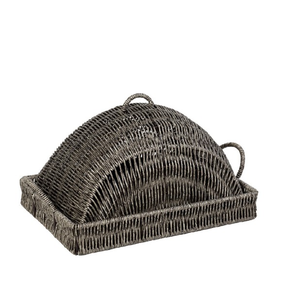 ΔΙΣΚΟΣ ΟΡΘ. ΜΕ ΚΑΠ. SYNTH. RATTAN ΓΚΡΙ 34Χ24Χ18ΕΚ