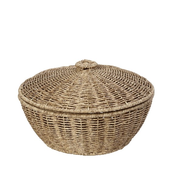 ΚΑΛΑΘΙ ΣΤΡΟΓΓ. ΜΕ ΚΑΠ. SYNTH. RATTAN ΜΠΕΖ 28Χ28Χ18ΕΚ | Συσκευασία 2 τμχ