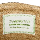 GloboStar® Artificial Garden CECILIA 20343 Διακοσμητικό Ψάθινο Καλάθι - Κασπώ Γλάστρα - Flower Pot Μπεζ Φ26cm x Υ26cm