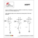 SE21-BL-B10-BL6-SH123  ADEPT FLEX White, Grey, Brown Fabric Shade Pendant+