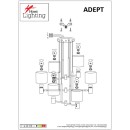 SE21-BL-100-SH2 ADEPT BLACK PENDANT GREY SHADE+