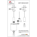 SE21-BL-4-BL6-SH2 ADEPT TUBE Black Pendant Grey Fabric Shade+