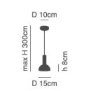SE21-GM-4-MS3 ADEPT TUBE Gold Matt Pendant Black Metal Shade+