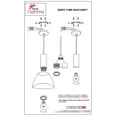 SE21-GM-4-MS3 ADEPT TUBE Gold Matt Pendant Black Metal Shade+