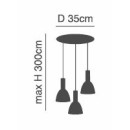 SE21-NM-4-3NM-MS2 ADEPT TUBE Nickel Matt Pendant Black Metal Shade+