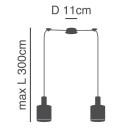 SE21-BL-4-BL2-SH3 ADEPT TUBE Black Pendant Brown Fabric Shade+