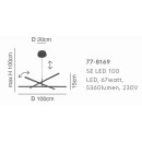 SE LED 100 RECTA CEILING CHROME 1Ε3