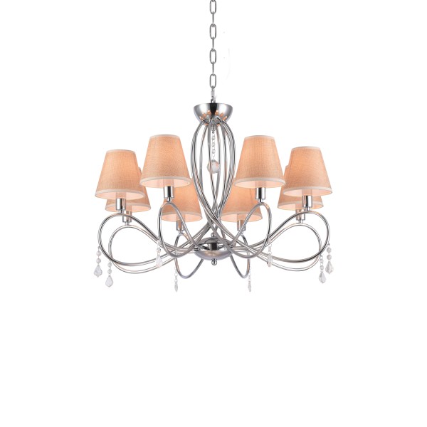 E002-8 LAKI PENDANT LAMP CHROME & WHITE SHADE 1Z2