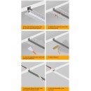 SE-PROW-30 ALUMINIUM PROFILE WITH WINGS 3,0*1,5CM TRIMLESS FOR 2 LED STRIPS PRICE PER METER