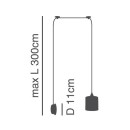 SE21-BL-B10-BL1W-SH2 ADEPT PENDANT Grey Fabric Wall Lamp +