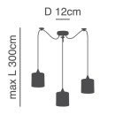 SE21-BL-B10-BL3-SH12 ADEPT FLEX White, Grey, Brown Fabric Shade Pendant+