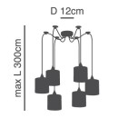 SE21-BL-B10-BL6-SH2 ADEPT PENDANT Grey Shade Pendant +