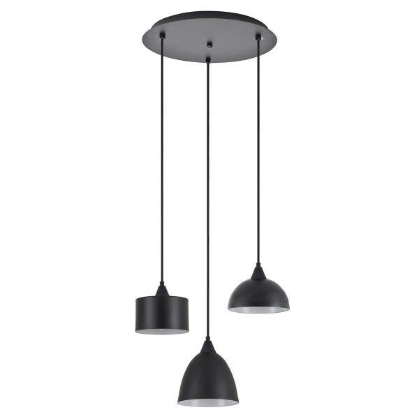 SE21-BL-B10-3BL-MS123 ADEPT FLEX Black Metal Shade Pendant+