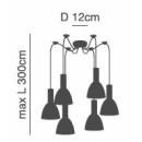 SE21-BL-4-BL6-MS3 ADEPT TUBE Black Pendant Black Metal Shade+