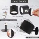SE LED 4 MIZU BLACK WALL BATTERY LED LAMP RECHARCHEABLE 8x4,5cm 3,5w 2000mah 3CCT CHARGING TIME