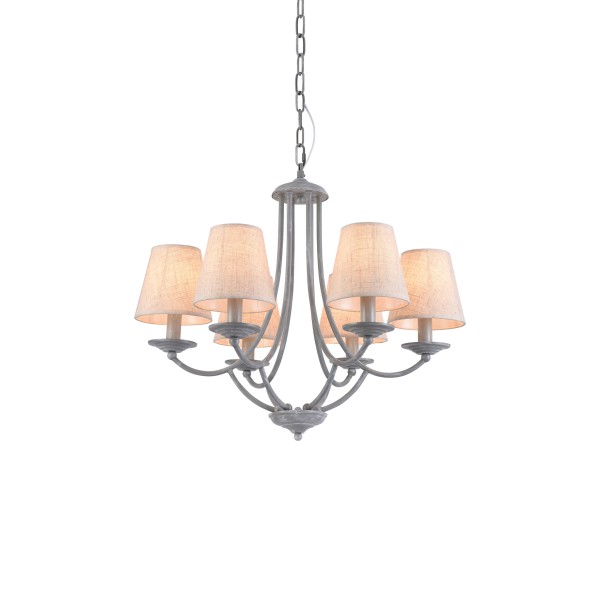 C119-6 ETNA PENDANT LAMP GREY PATINA&WHITE SHADE 1E1