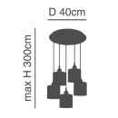 SE21-BR-10-5BL-SH123 MAGNUM FLEX White, Grey, Brown Shade Pendant +