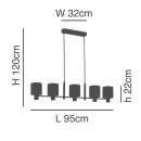 SE21-BL-120-SH1 ADEPT BLACK PENDANT WHITE SHADE+