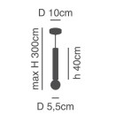 SE21-GM-5 ADEPT TUBE GOLD MATT E27+GU10 PENDANT B1