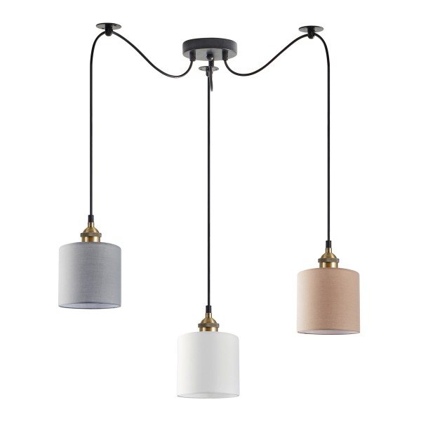 SE21-BR-10-BL3-SH123 MAGNUM FLEX White, Grey, Brown Shade Pendant+