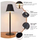 SE LED 35 AOKI BLACK TABLE BATTERY LAMP LED RECHARGEABLE 8,5x13cm 3W 1800mah 3000k CHARGING TIM