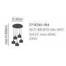 SE21-BR-10-5BL-MS1 MAGNUM BRONZE  Black Metal Shade Pendant+