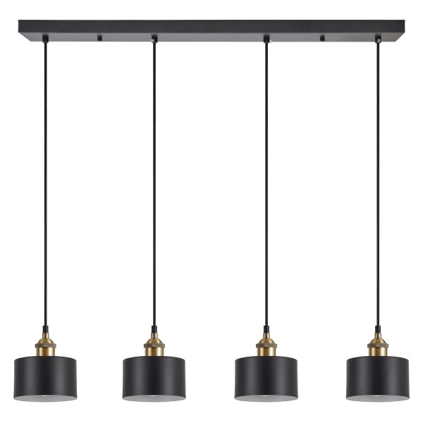 SE21-BR-10-4BL-MS1 MAGNUM BRONZE Black Metal Shade Pendant+