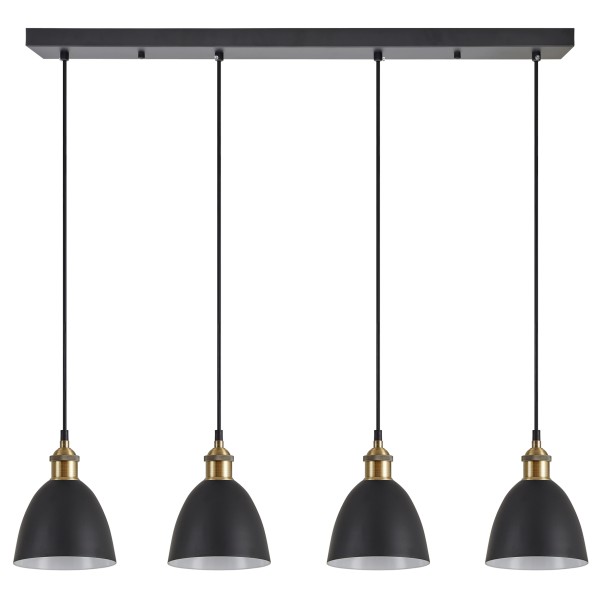 SE21-BR-10-4BL-MS2 MAGNUM BRONZE Black Metal Shade Pendant+