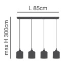 SE21-BR-10-4BL-SH123 MAGNUM FLEX White, Grey ,Brown Shade Pendant+