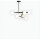 SE21-HA-6 HARUTO BLACK AND GOLD PENDANT OPAL 83x55cm E27*6 MAX60W IP20 2 YEARS WARRANTY