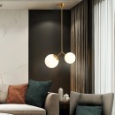 SE 110-15-23 PRATO PENDANT BRASS GOLD WITH 2 OPAL GLASSES Φ15,23 Γ4