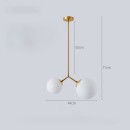 SE 110-15-23 PRATO PENDANT BRASS GOLD WITH 2 OPAL GLASSES Φ15,23 Γ4